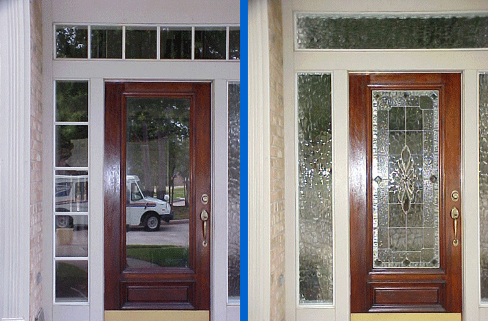 Clear to
                                      Textured Replacement Option with a
                                      Custom Leaded Glass Panel