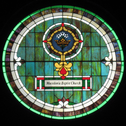 Macedonia Church circle designed and created by Freebird Glass